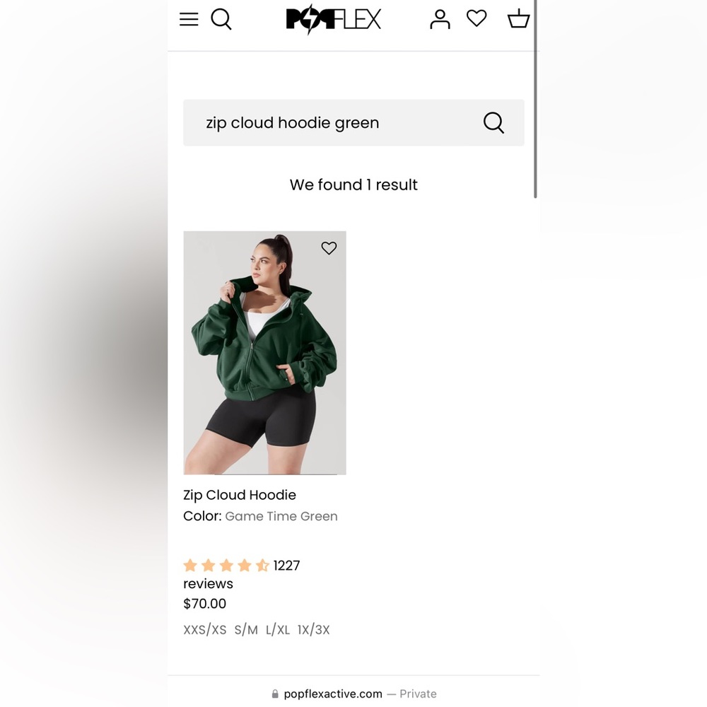 PopFlex Zip Cloud Hoodie Green xxs/xs